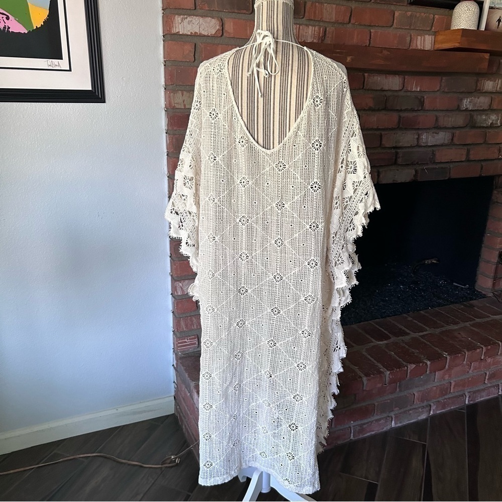 Eberjey Havanera Pandora Lace Cover Up in Natural Ivory Sz S/M - Picture 8 of 10
